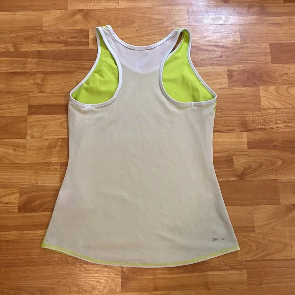 Nike DriFit Two Toned Tank Green/Grey - Picture 4 of 4